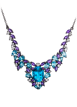 Necklace with amethyst and topaz  